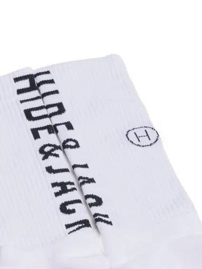 Hide & Jack Logo-print Socks In White