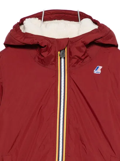 K-way Hooded Padded Jacket In Red