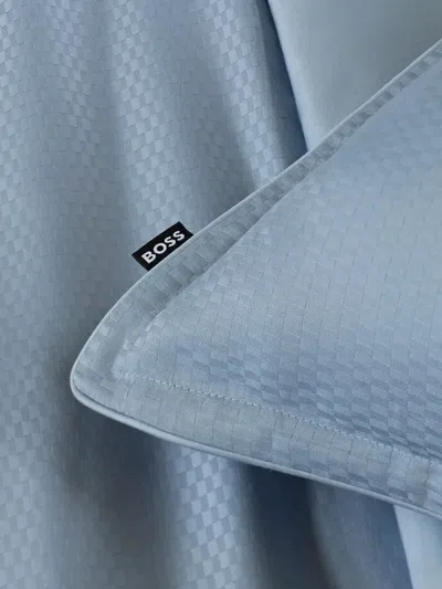 Hugo Boss Textured Duvet Cover In Blue