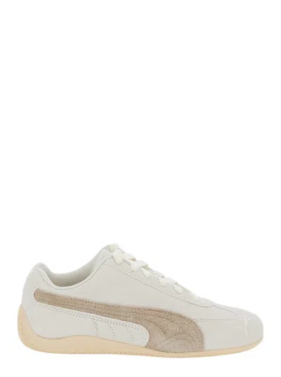 Puma Warm White Speedcat Elevated Sneakers In Animal Print