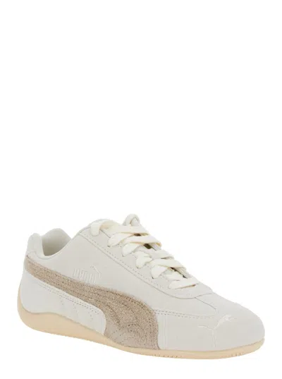 Puma Warm White Speedcat Elevated Sneakers In Animal Print