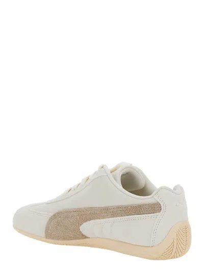 Puma Warm White Speedcat Elevated Sneakers In Animal Print