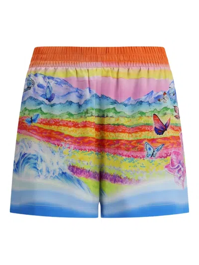 Casablanca Women Teacher Butterfly Landscape Shorts In Multi