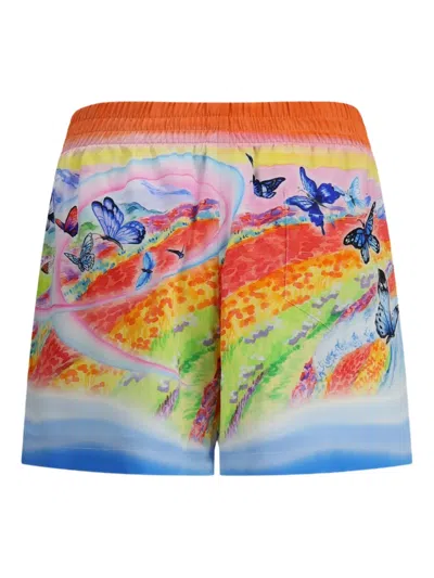 Casablanca Women Teacher Butterfly Landscape Shorts In Multi