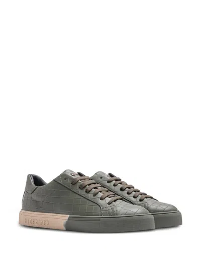 Hide & Jack Crocodile-embossed Sneakers In Green
