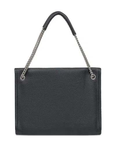 Orciani Medium Venus Soft Chain-strap Leather Shoulder Bag In Black