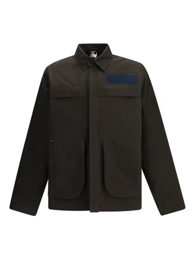 Gr10k Alpha Patch-pocket Cotton Shirt Jacket In Brown