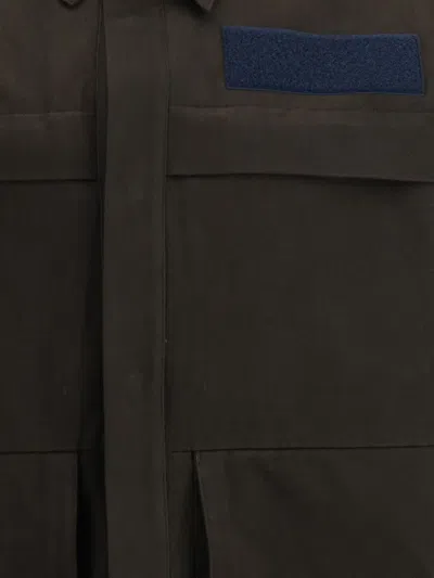 Gr10k Alpha Patch-pocket Cotton Shirt Jacket In Brown