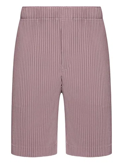 Issey Miyake Ns Seaside Purple Color Pleats Drawstring Knitted Shorts In Purple