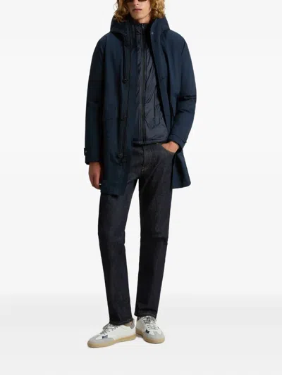 Woolrich Diamond-pattern Jacket In Blue