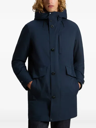 Woolrich Diamond-pattern Jacket In Blue
