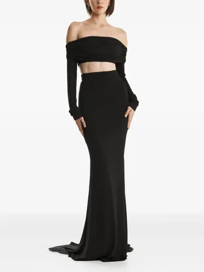2310 Studio Draped Maxi Skirt In Black