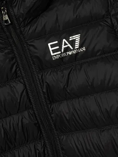 Ea7 Hooded Puffer Jacket In Black