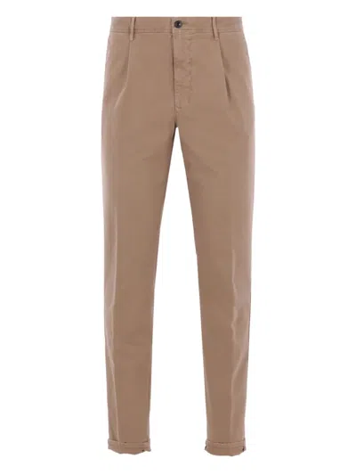 Incotex Tapered-fit Trousers In Stretch Cotton In Brown
