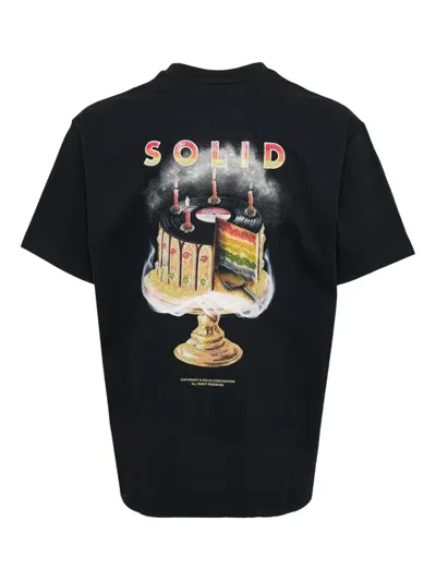 Solid Homme Rainbow Cake T-shirt In Black
