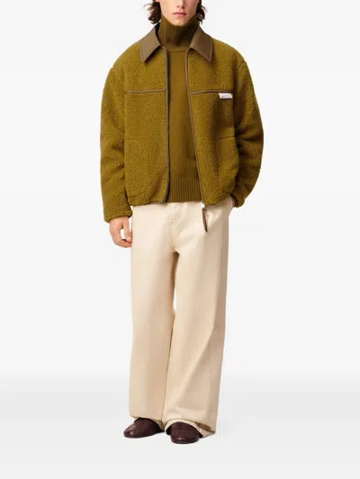 Ami Alexandre Mattiussi Zip-up Jacket With Structured Silhouette In Green