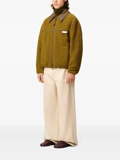 Ami Alexandre Mattiussi Zip-up Jacket With Structured Silhouette In Green