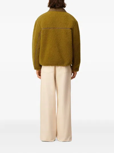 Ami Alexandre Mattiussi Zip-up Jacket With Structured Silhouette In Green