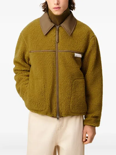 Ami Alexandre Mattiussi Zip-up Jacket With Structured Silhouette In Green
