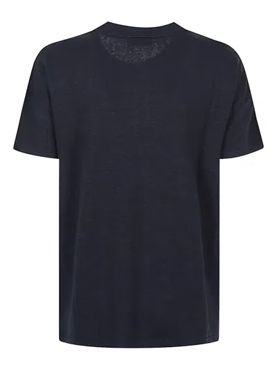 Base Crew-neck Linen T-shirt In Blue