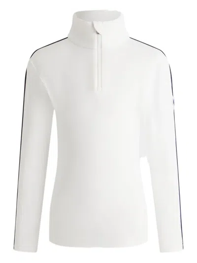 Fusalp High-neck Sleeve-stripe Sweatshirt In White
