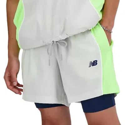 New Balance Hoops On Court 2 In 1 Shorts 'grey Matter' In Gray