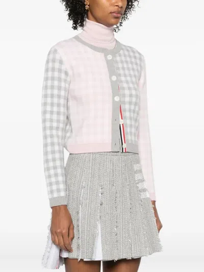 Thom Browne Gingham-pattern Cardigan In Multi