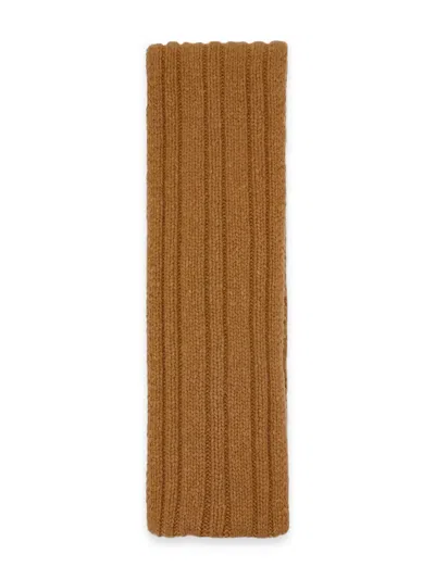 The Row Amos Ribbed Wool Scarf In Brown