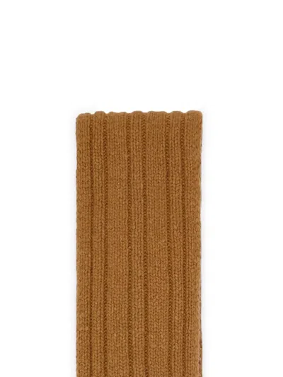 The Row Amos Ribbed Wool Scarf In Brown