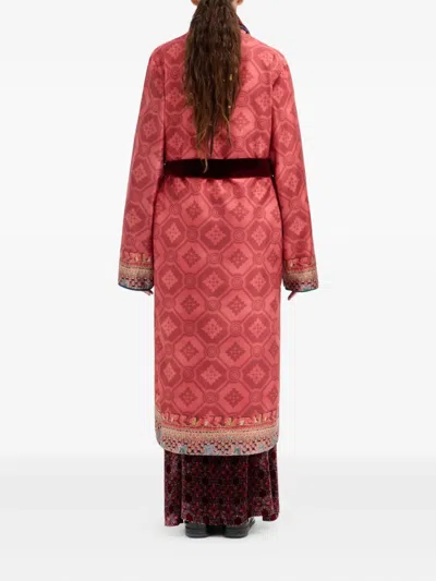 Pierre-louis Mascia Geometric-pattern Coat In Red