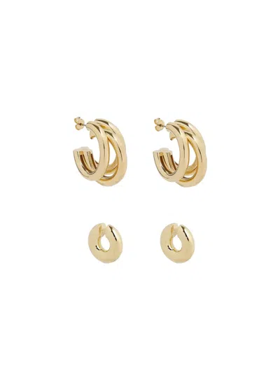 Rabanne Triple-hoop Earrings Set In Gold