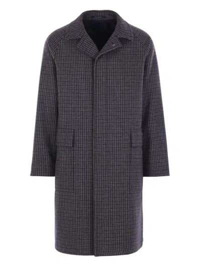 Tagliatore Houndstooth-pattern Coat In Blue