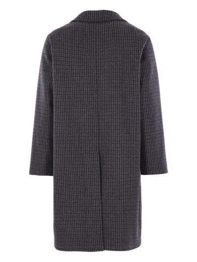 Tagliatore Houndstooth-pattern Coat In Blue