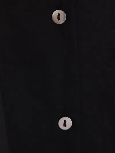 The Latest Attached-scarf Buttoned Shirt In Black