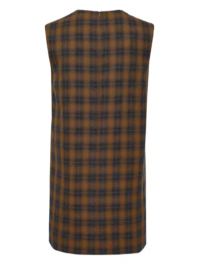 We11 Done Check Sleeveless Jumpsuit In Brown