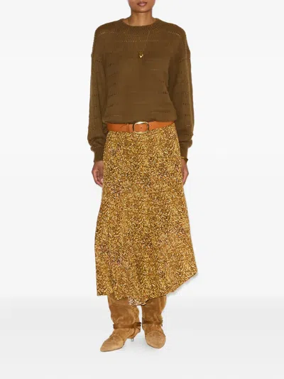 Isabel Marant Sequin-pattern Midi Skirt In Multi