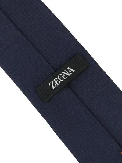 Zegna Pattern Tie In Blue