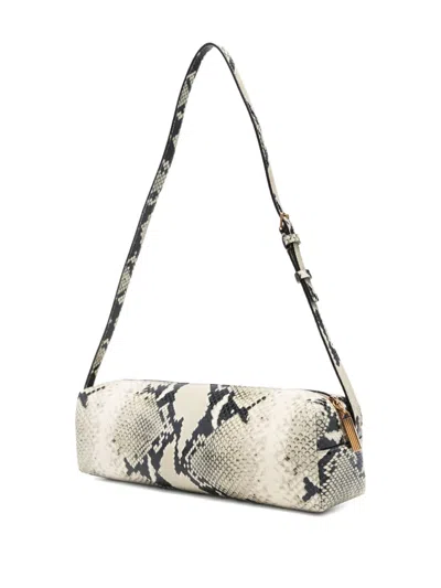 Khaite Kye Micro Snake-effect Leather Shoulder Bag In White