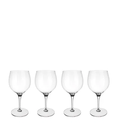 Villeroy & Boch Set Of 4 Maxima Burgundy Wine Goblets In Transparent