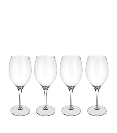 Villeroy & Boch Set Of 4 Maxima Bordeaux Wine Goblets In Transparent
