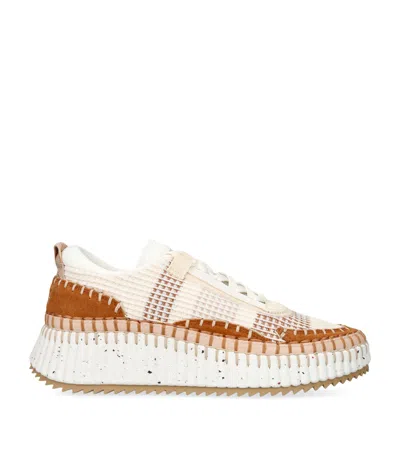 Chloé Natural Nama Trainer In Recycled Nylon In Neutral