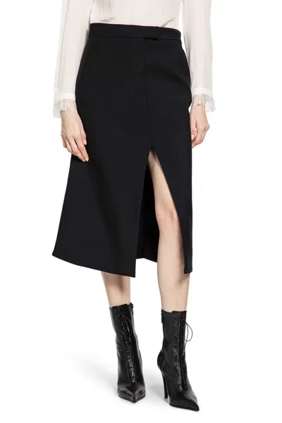 Alexander Mcqueen Tailored High-waisted Wool Midi Skirt In Black