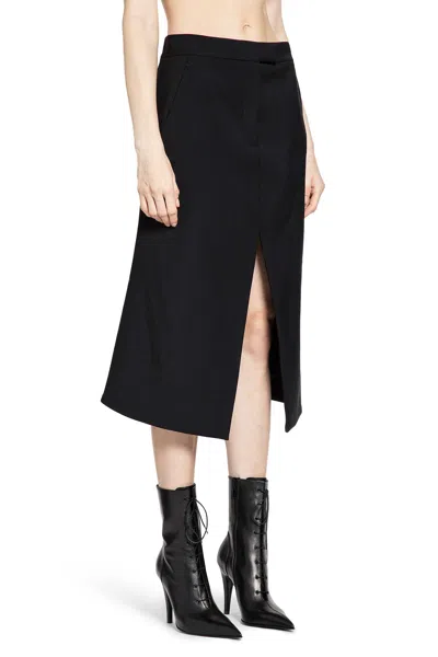 Alexander Mcqueen Tailored High-waisted Wool Midi Skirt In Black