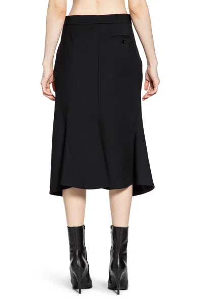 Alexander Mcqueen Tailored High-waisted Wool Midi Skirt In Black