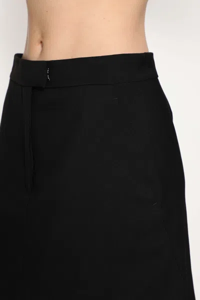 Alexander Mcqueen Tailored High-waisted Wool Midi Skirt In Black