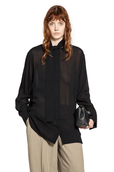 Totême Long Scarf Blouse In Black