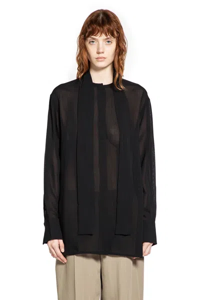 Totême Long Scarf Blouse In Black