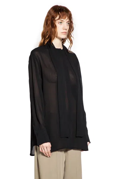 Totême Long Scarf Blouse In Black