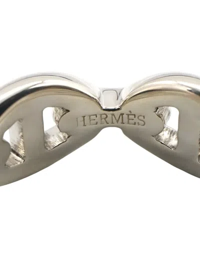 Pre-owned Hermes 2000-2020 Sterling Silver Chaine D Ancre Chain Ring