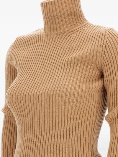 Max Mara Wool And Cashmere Turtleneck Sweater In Gold